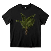 Black palm tree Heavy Core Tee - LillyAllenDesigns