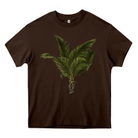 Chocolate Brown palm tree Heavy Core Tee - LillyAllenDesigns
