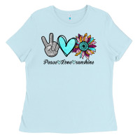 Baby Blue Peace Love Sunshine Ladies Tee - Bettercallsaul
