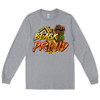 Heather Grey Black and proud Long Sleeve Tee - HowdyJamesFarm