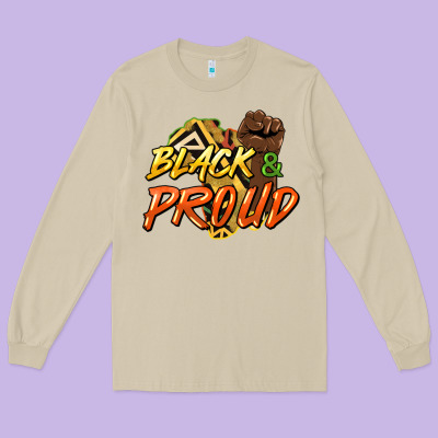 Black And Proud Long Sleeve Tee Designed By Howdyjamesfarm