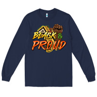 Navy Black and proud Long Sleeve Tee - HowdyJamesFarm