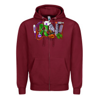 Burgundy Halloween RN Registered Nurse Zipper Hoodie - LillyAllenDesigns