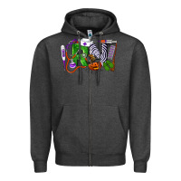 Charcoal Heather Halloween RN Registered Nurse Zipper Hoodie - LillyAllenDesigns