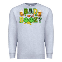 Heather Grey bad and boozy wıth beer and coins Premium Sweatshirt - Artiststas