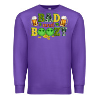 Purple bad and boozy wıth beer and coins Premium Sweatshirt - Artiststas