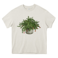 Cream Dwarf Pomegranate Tree Illustrations Heavy Core Tee - LillyAllenDesigns