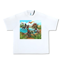 White dinosaurs Urban Heavy Tee - TumblerDesignByShophia