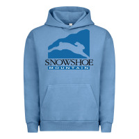 Pigment Pebble Blue snowshoe mountain Urban Hoodie - minhPixels