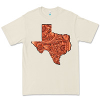 Texas Map Western Tooled Leather Pattern Premium Tee | Teevron