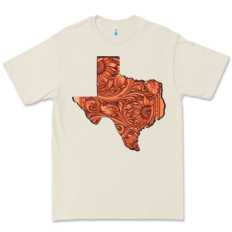 Texas Map Western Tooled Leather Pattern Premium Tee by Bettercallsaul | Teevron