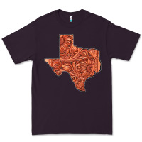 Plum Texas Map Western Tooled Leather Pattern Premium Tee - Bettercallsaul