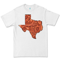White Texas Map Western Tooled Leather Pattern Premium Tee - Bettercallsaul