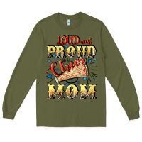 Army Green Loud and proud cheer Mom Mother's Day Long Sleeve Tee - CowGirlArtShop