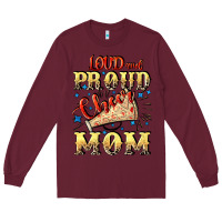 Burgundy Loud and proud cheer Mom Mother's Day Long Sleeve Tee - CowGirlArtShop