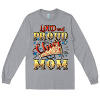 Heather Grey Loud and proud cheer Mom Mother's Day Long Sleeve Tee - CowGirlArtShop