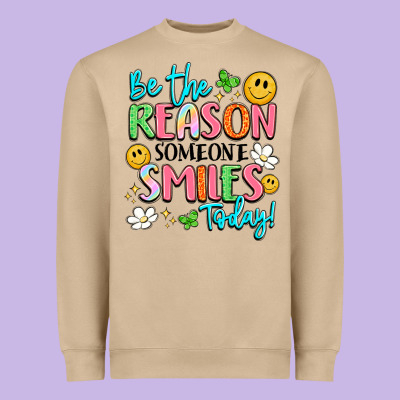 Be The Reason Someone Smiles Today Heavyweight Sweatshirt Designed By Lillyallendesigns