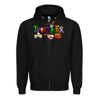 Black halloween teacher Zipper Hoodie - LillyAllenDesigns