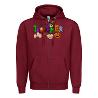 Burgundy halloween teacher Zipper Hoodie - LillyAllenDesigns