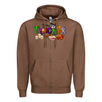 Chestnut halloween teacher Zipper Hoodie - LillyAllenDesigns