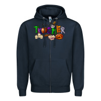 Navy halloween teacher Zipper Hoodie - LillyAllenDesigns