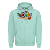 Seafoam halloween teacher Zipper Hoodie - LillyAllenDesigns