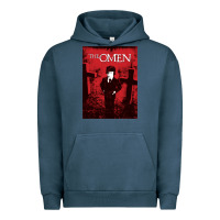 Pigment Midnight Navy The Omen Horror Movie Urban Hoodie - minhPixels