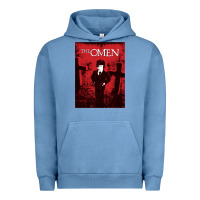 Pigment Pebble Blue The Omen Horror Movie Urban Hoodie - minhPixels