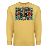 Antique Gold football serape cowhide turquoise glitter  brushstrokes Premium Sweatshirt - Artiststas