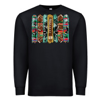 Black football serape cowhide turquoise glitter  brushstrokes Premium Sweatshirt - Artiststas