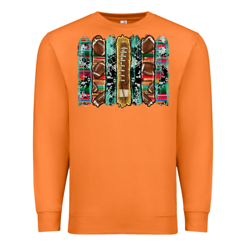 Football Serape Cowhide Turquoise Glitter  Brushstrokes Premium Sweatshirt by Artiststas | Teevron