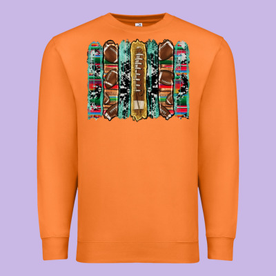 Football Serape Cowhide Turquoise Glitter  Brushstrokes Premium Sweatshirt Designed By Artiststas