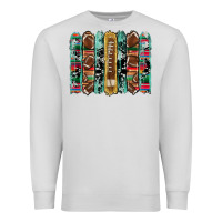 Dove Grey football serape cowhide turquoise glitter  brushstrokes Premium Sweatshirt - Artiststas