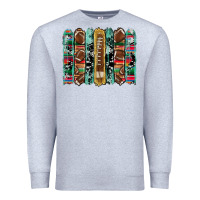 Heather Grey football serape cowhide turquoise glitter  brushstrokes Premium Sweatshirt - Artiststas