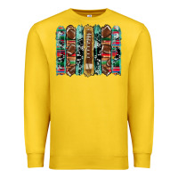 Lemon football serape cowhide turquoise glitter  brushstrokes Premium Sweatshirt - Artiststas