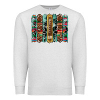 Oatmeal Heather football serape cowhide turquoise glitter  brushstrokes Premium Sweatshirt - Artiststas