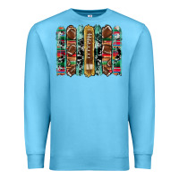 Ocean Blue football serape cowhide turquoise glitter  brushstrokes Premium Sweatshirt - Artiststas