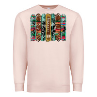 Pale Pink football serape cowhide turquoise glitter  brushstrokes Premium Sweatshirt - Artiststas