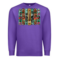 Purple football serape cowhide turquoise glitter  brushstrokes Premium Sweatshirt - Artiststas
