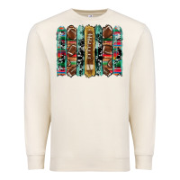 Sandshell football serape cowhide turquoise glitter  brushstrokes Premium Sweatshirt - Artiststas