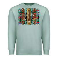 Seafoam football serape cowhide turquoise glitter  brushstrokes Premium Sweatshirt - Artiststas