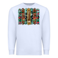 White football serape cowhide turquoise glitter  brushstrokes Premium Sweatshirt - Artiststas
