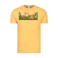 Vintage Mustard flamingos with sunset Vintage Tee - TumblerDesignByShophia
