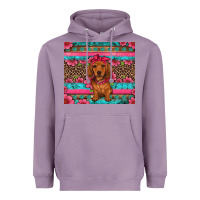 Lavender dachshund puppy floral Heavyweight Hoodie - Artiststas