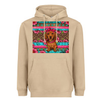 Mushroom dachshund puppy floral Heavyweight Hoodie - Artiststas