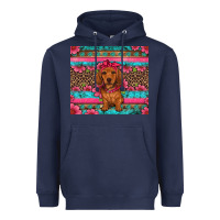 Dachshund Puppy Floral Heavyweight Hoodie | Teevron