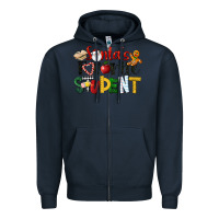 Navy santa's favorite student christmas Zipper Hoodie - LillyAllenDesigns