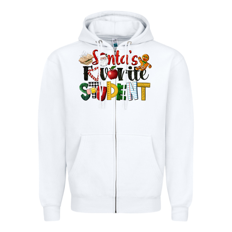 Santa's Favorite Student Christmas Zipper Hoodie by LillyAllenDesigns | Teevron