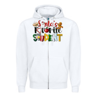White santa's favorite student christmas Zipper Hoodie - LillyAllenDesigns