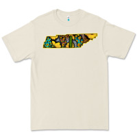 Bone Western Tenessee Map Sunflower Pattern Premium Tee - Bettercallsaul